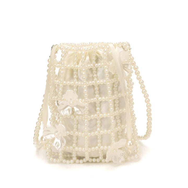 Damen Perlenbesetzte Clutch mit floralem Design Nord Taschen