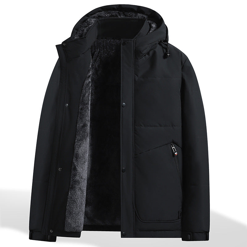 Herren Thermo‑Steppjacke mit weichem Teddyfutter, integrierter Kapuze & verdecktem Zwei‑Wege‑Reißverschluss Nord Taschen