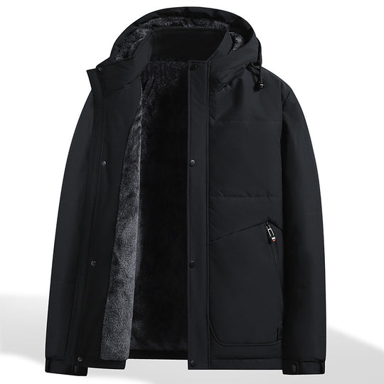 Herren Thermo‑Steppjacke mit weichem Teddyfutter, integrierter Kapuze & verdecktem Zwei‑Wege‑Reißverschluss Nord Taschen