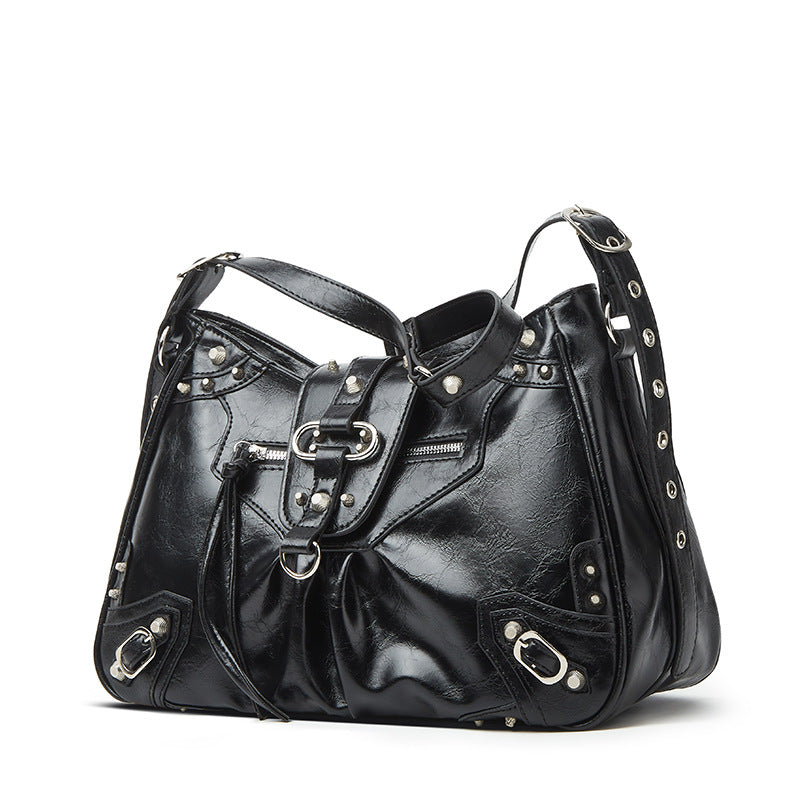Damen Hobo-Tasche mit herausnehmbarem Innenbeutel und dekorativen Nieten Nord Taschen