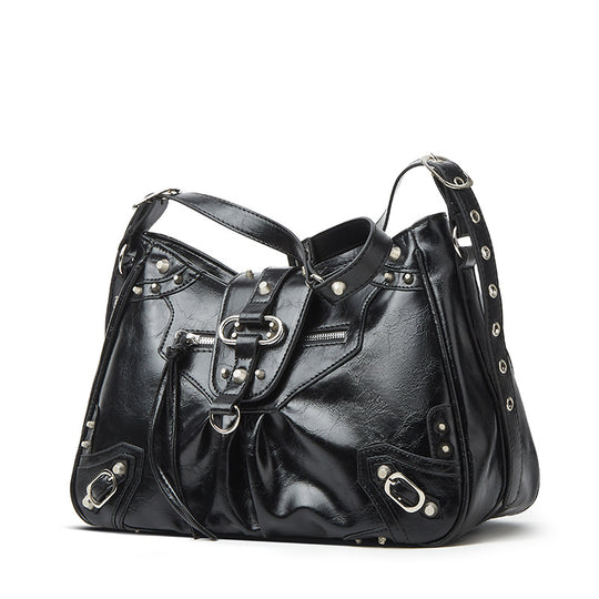Damen Hobo-Tasche mit herausnehmbarem Innenbeutel und dekorativen Nieten Nord Taschen