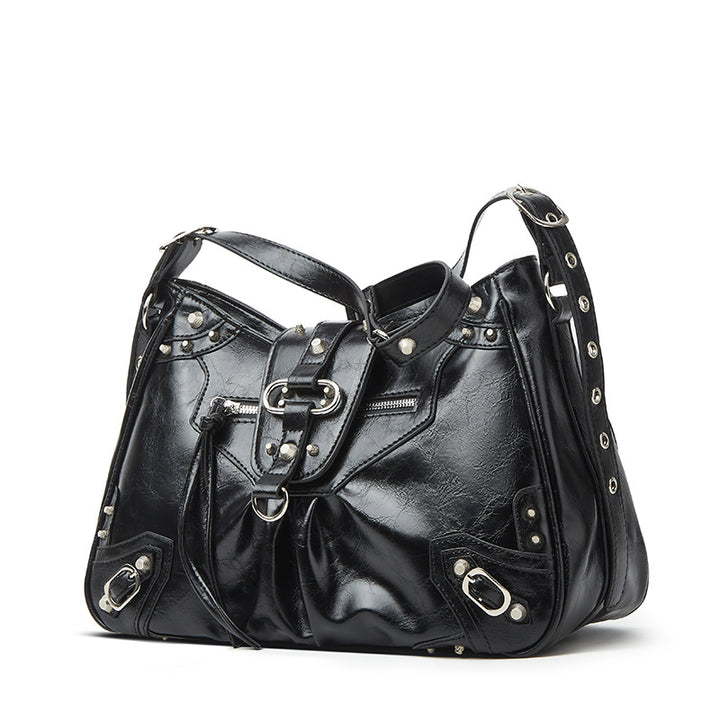 Damen Hobo-Tasche mit herausnehmbarem Innenbeutel und dekorativen Nieten Nord Taschen