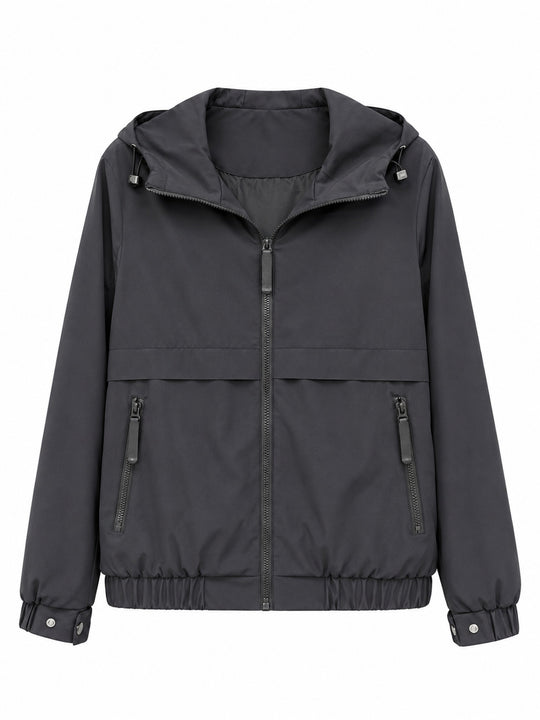 Damen Leichte Kapuzen‑Windjacke mit wasserabweisender Beschichtung, Reißverschluss und elastischem Saum Nord Taschen