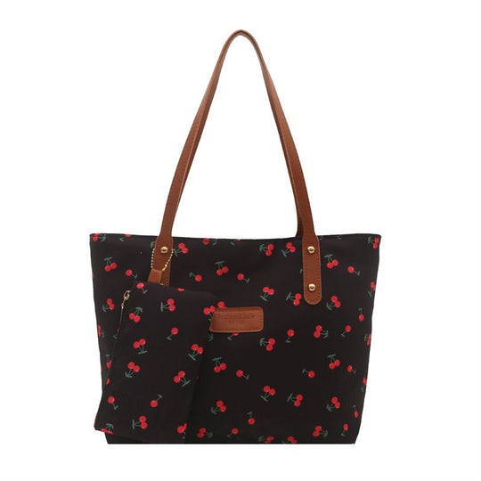 Damen praktische Handtasche mit Kirschmotiv Nord Taschen