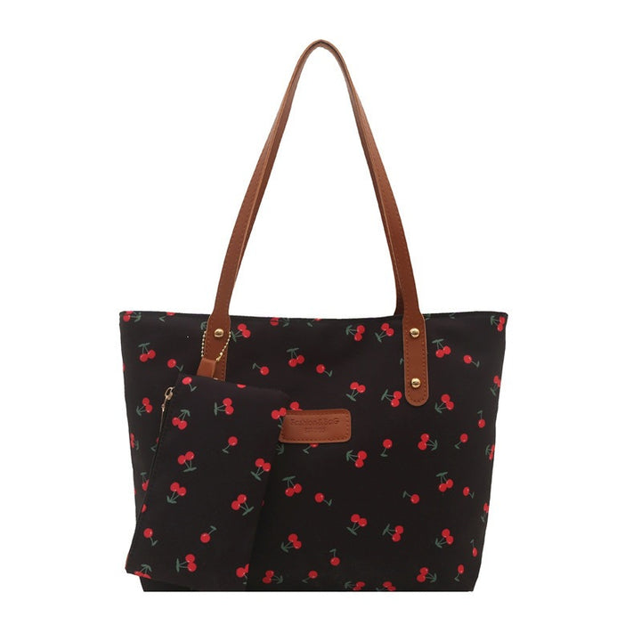 Damen praktische Handtasche mit Kirschmotiv Nord Taschen