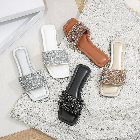 Damen elegante Strass-Pantoletten Nord Taschen