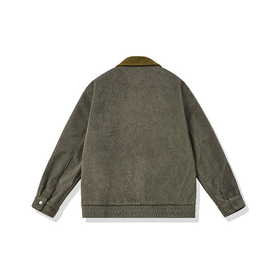 Herren Kurz geschnittener Fleece‑Blouson mit Cordkragen und Sicherheitsbrusttasche Nord Taschen