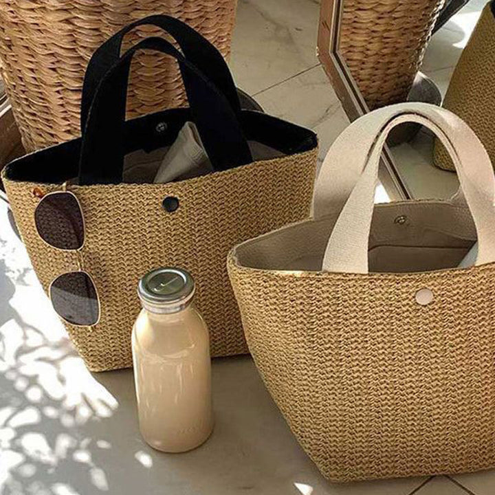Damen Strandtasche mit geflochtenem Design und praktischen Tragegriffen Nord Taschen