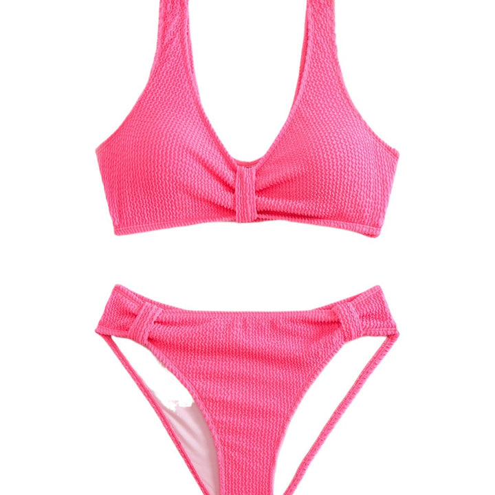 Damen Zweiteiliger Bikini mit verspieltem Wellenmuster