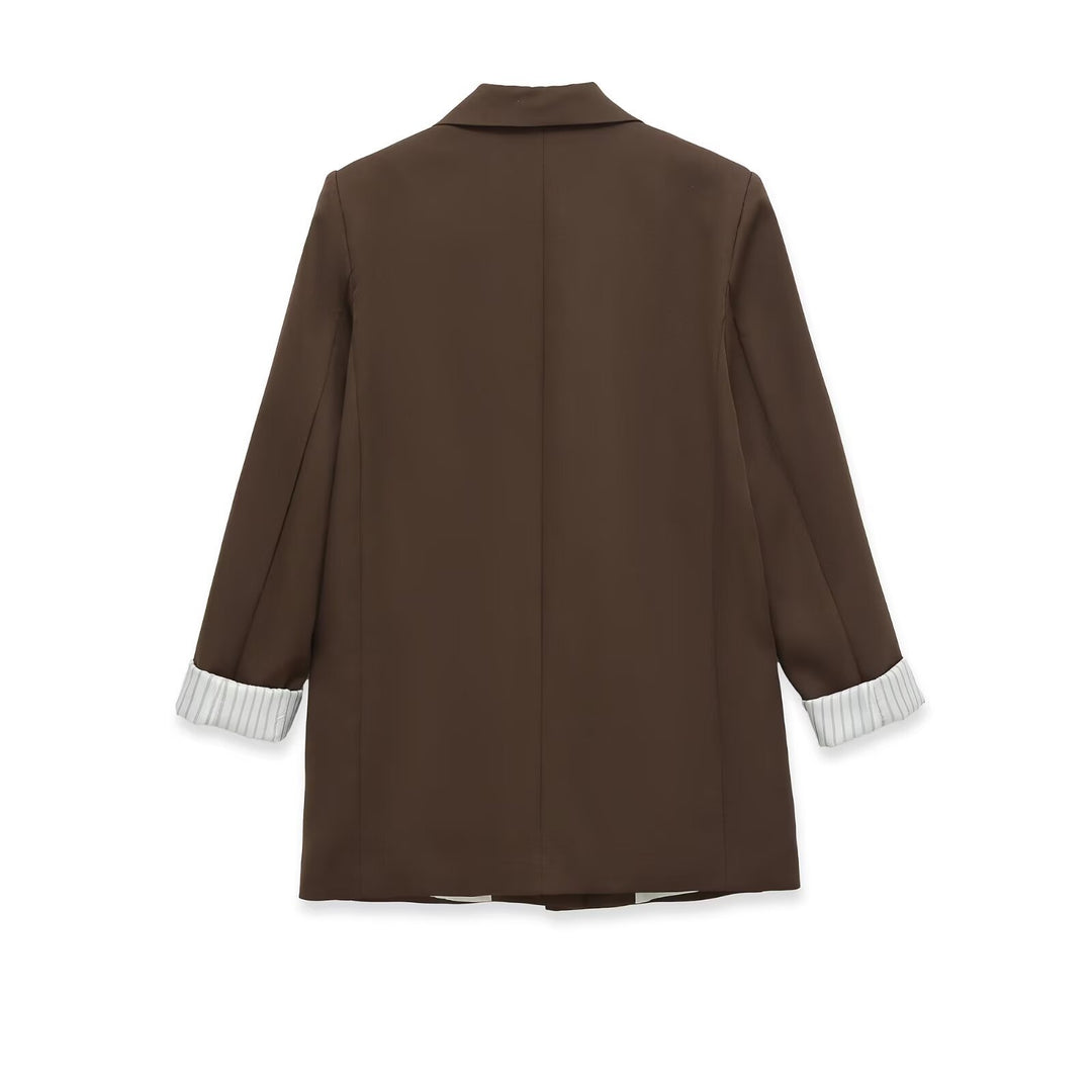 Damen Longline-Blazer mit aufgesetzten Pattentaschen und umgeschlagenen Ärmelaufschlägen Nord Taschen