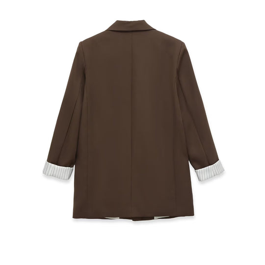 Damen Longline-Blazer mit aufgesetzten Pattentaschen und umgeschlagenen Ärmelaufschlägen Nord Taschen