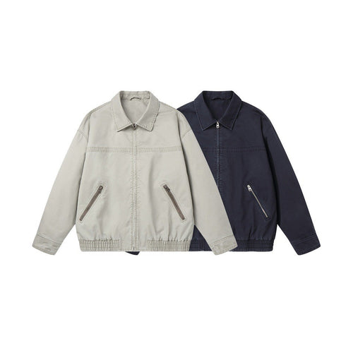 Herren Kurzblouson im Boxy‑Cut aus Canvas mit diagonalen Reißverschlusstaschen und elastischem Saum Nord Taschen