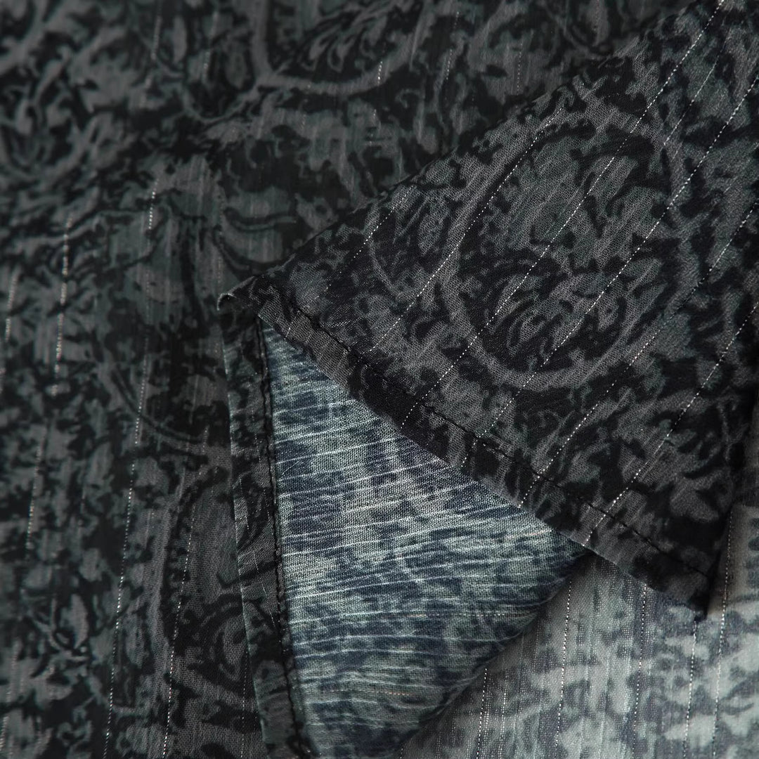 Damen Chiffon-Bluse mit Paisley‑Print, Quastenbändern und Ballonärmeln Nord Taschen