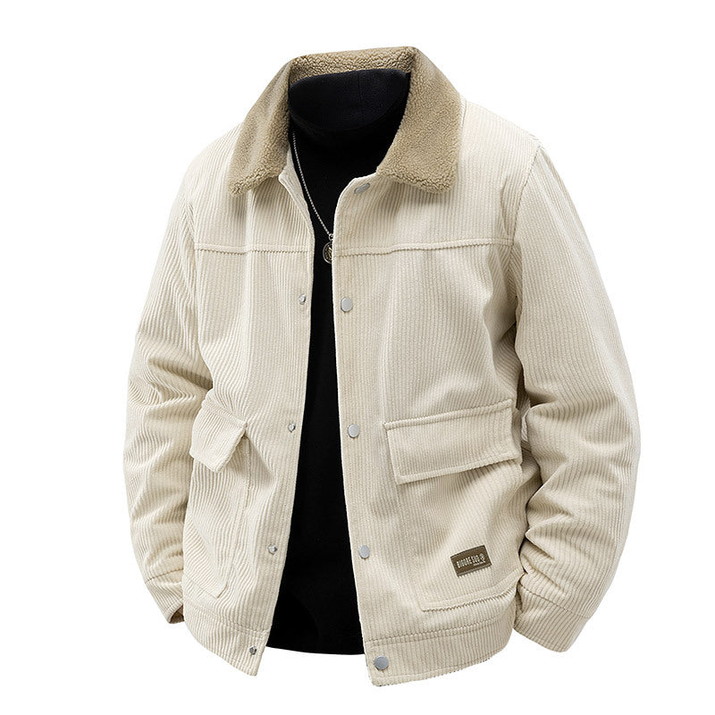 Herren Stilvolle Cordjacke Nord Taschen