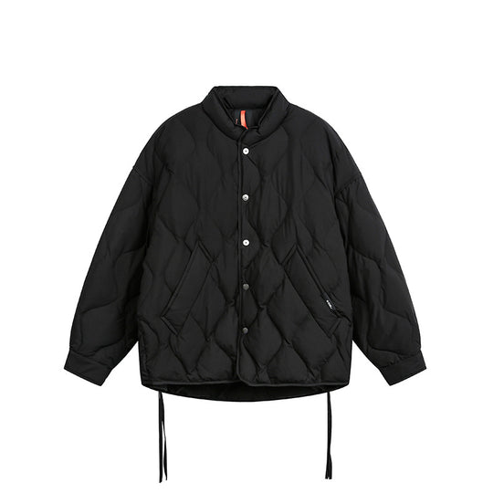 Herren Kurze gesteppte Oversize-Isolationsjacke mit Rautensteppung Nord Taschen