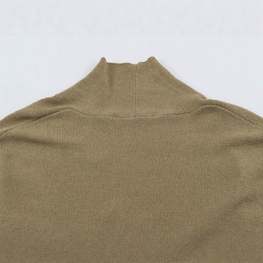 Damen Wickel-Strickpullover mit Gürtelring und tiefem V-Ausschnitt Nord Taschen