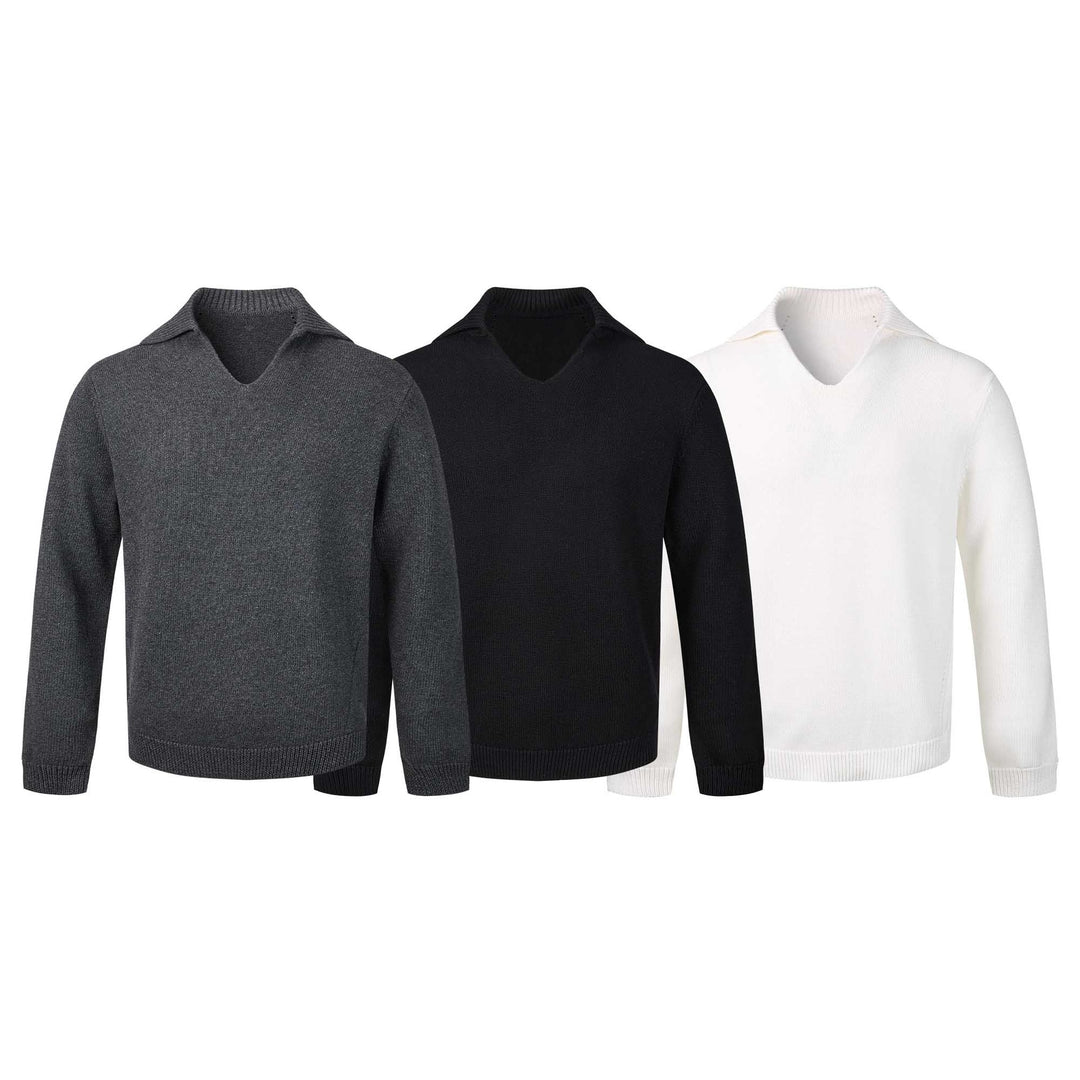 Damen Feinstrickpullover mit V‑Schlitzkragen und geripptem Saum Nord Taschen