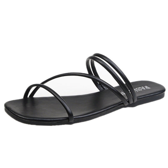 Damen trendige Minimalistische Riemchensandalen