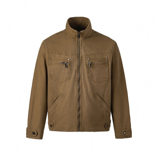 Herren Kurzjacke aus Canvas im Field‑Style mit Stehkragen, Reißverschluss und Multifunktionstaschen Nord Taschen