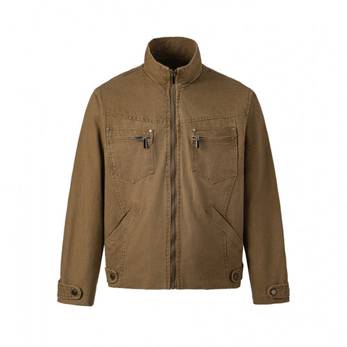 Herren Kurzjacke aus Canvas im Field‑Style mit Stehkragen, Reißverschluss und Multifunktionstaschen Nord Taschen
