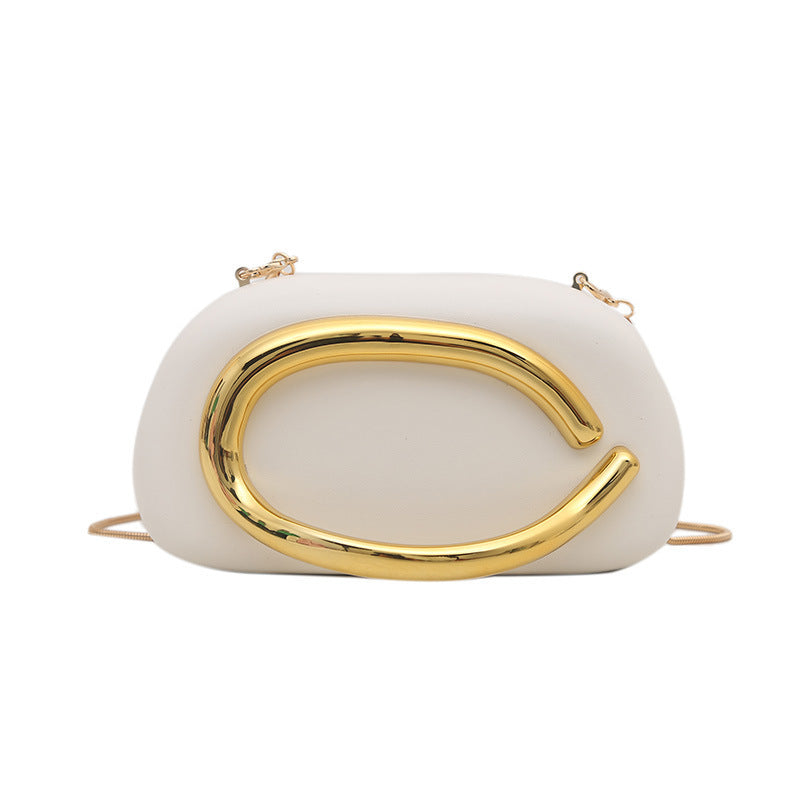 Damen modische Clutch mit doppeltem goldenen Akzent Nord Taschen