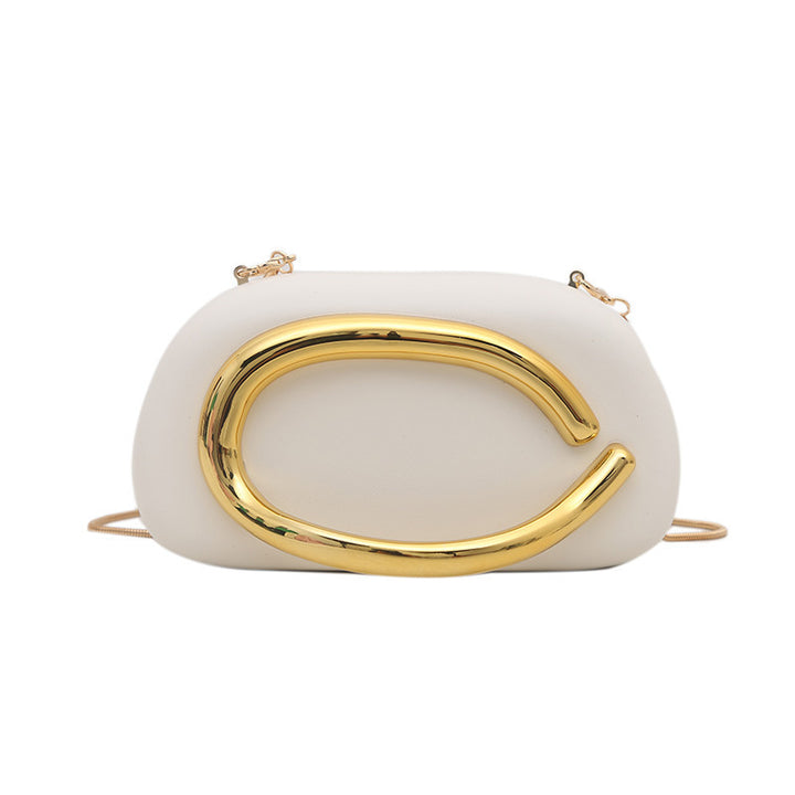 Damen modische Clutch mit doppeltem goldenen Akzent Nord Taschen
