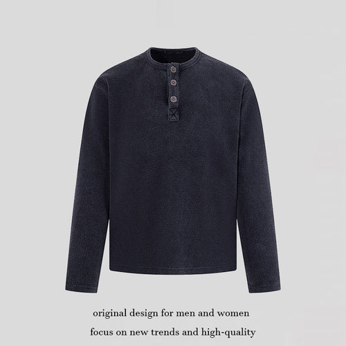 Herren Waffelstrick-Henleyshirt mit Knopfleiste und lässigem Regular-Fit Nord Taschen