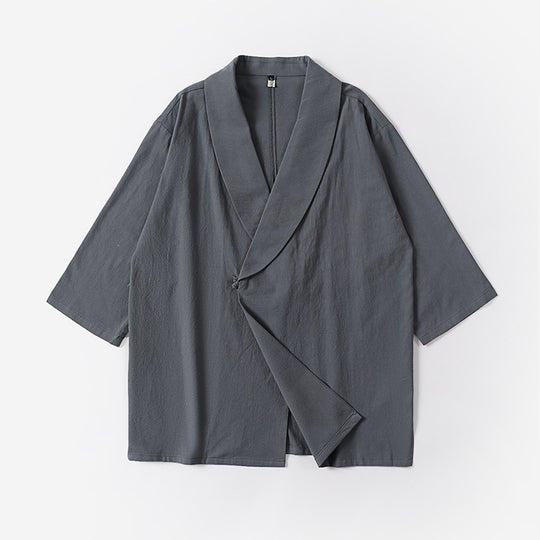 Unisex Oversize-Kimono-Jacke mit Schalkragen und Wickelverschluss Nord Taschen