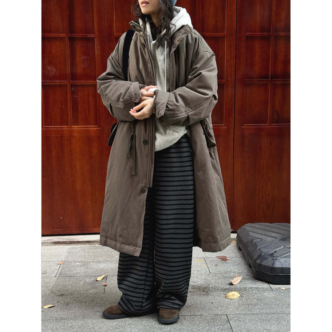 Damen Oversize-Parka mit Kapuze, Tunnelzug und Zweifachverschluss Nord Taschen