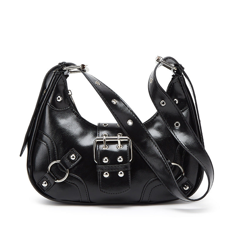 Damen Hobo-Tasche mit dekorativen Nieten und elegantem Tragegurt Nord Taschen