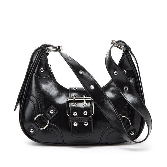 Damen Hobo-Tasche mit dekorativen Nieten und elegantem Tragegurt Nord Taschen