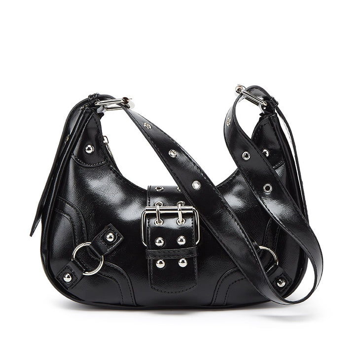 Damen Hobo-Tasche mit dekorativen Nieten und elegantem Tragegurt Nord Taschen