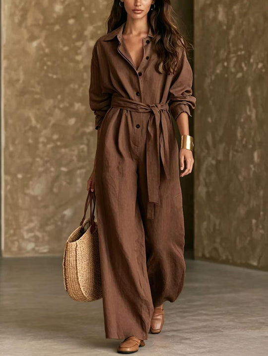 Damen Elegantes Hemdkleid mit Taillengürtel Nord Taschen