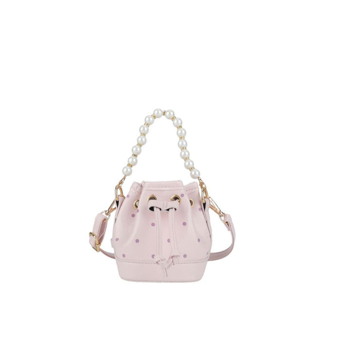 Damen Beuteltasche mit eleganter Perlenkette und verspieltem Punktdesign Nord Taschen