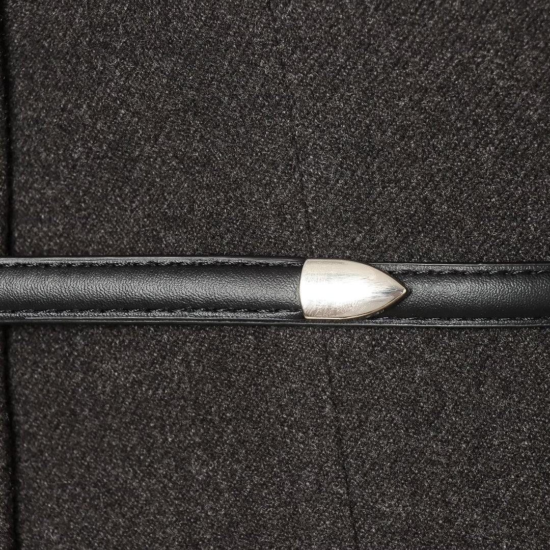 Damen Kurzjacke aus Wollmix mit Rundhalsausschnitt, Druckknopfverschluss und schmalem Taillengürtel Nord Taschen