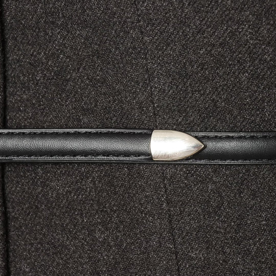 Damen Kurzjacke aus Wollmix mit Rundhalsausschnitt, Druckknopfverschluss und schmalem Taillengürtel Nord Taschen