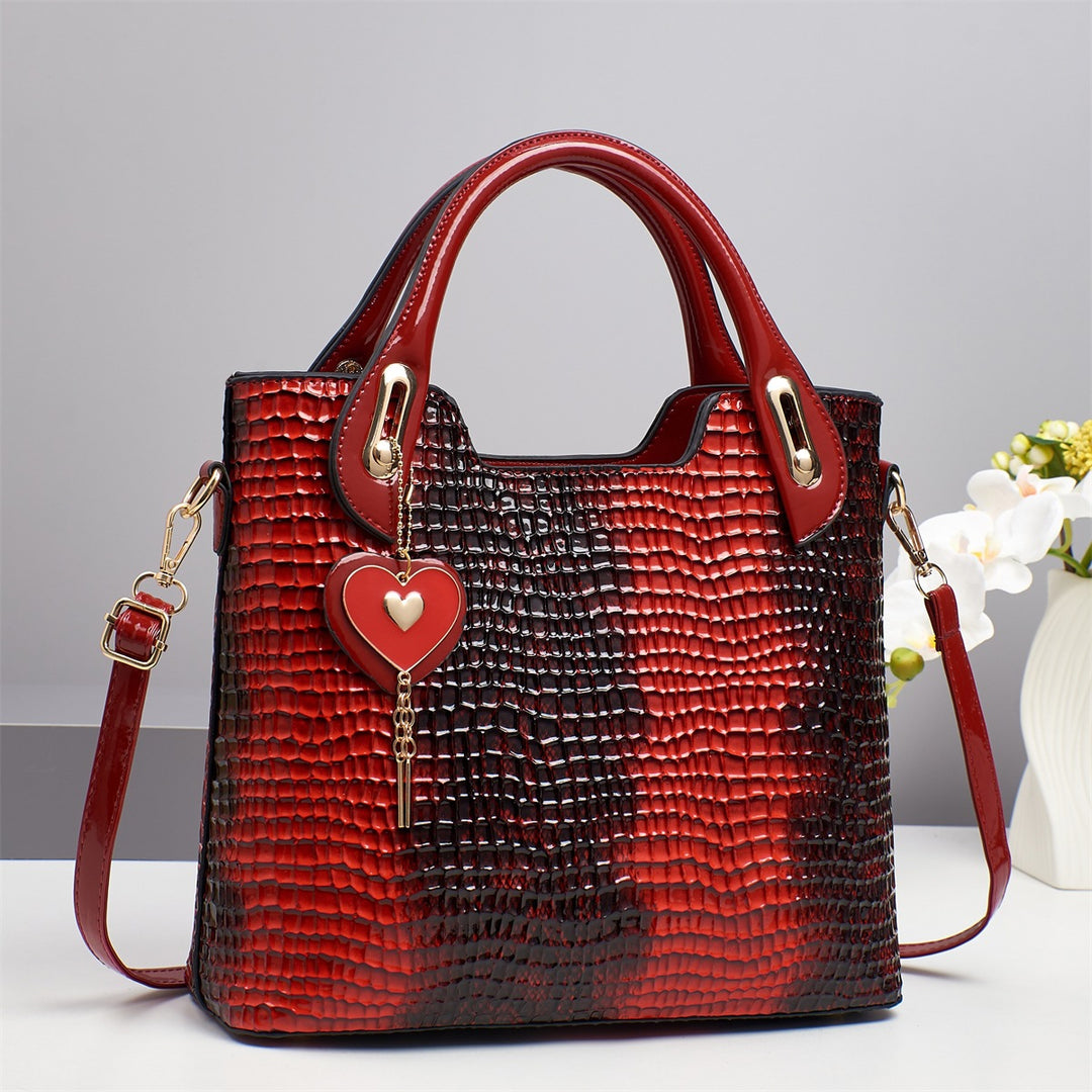 Damen elegante Handtasche mit luxuriösem Krokodil-Look Nord Taschen