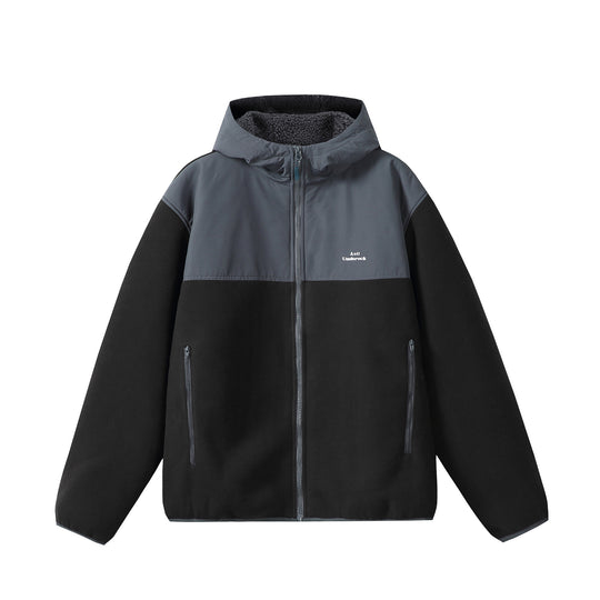 Unisex Fleece-Kapuzenjacke mit Teddyfutter, durchgehendem Reißverschluss und seitlichen Reißverschlusstaschen Nord Taschen