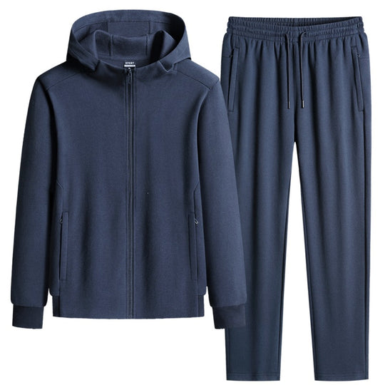 Herren zweiteiliges Kapuzen‑Trainingsset aus French‑Terry mit Reißverschlussjacke & konischer Jogginghose Nord Taschen
