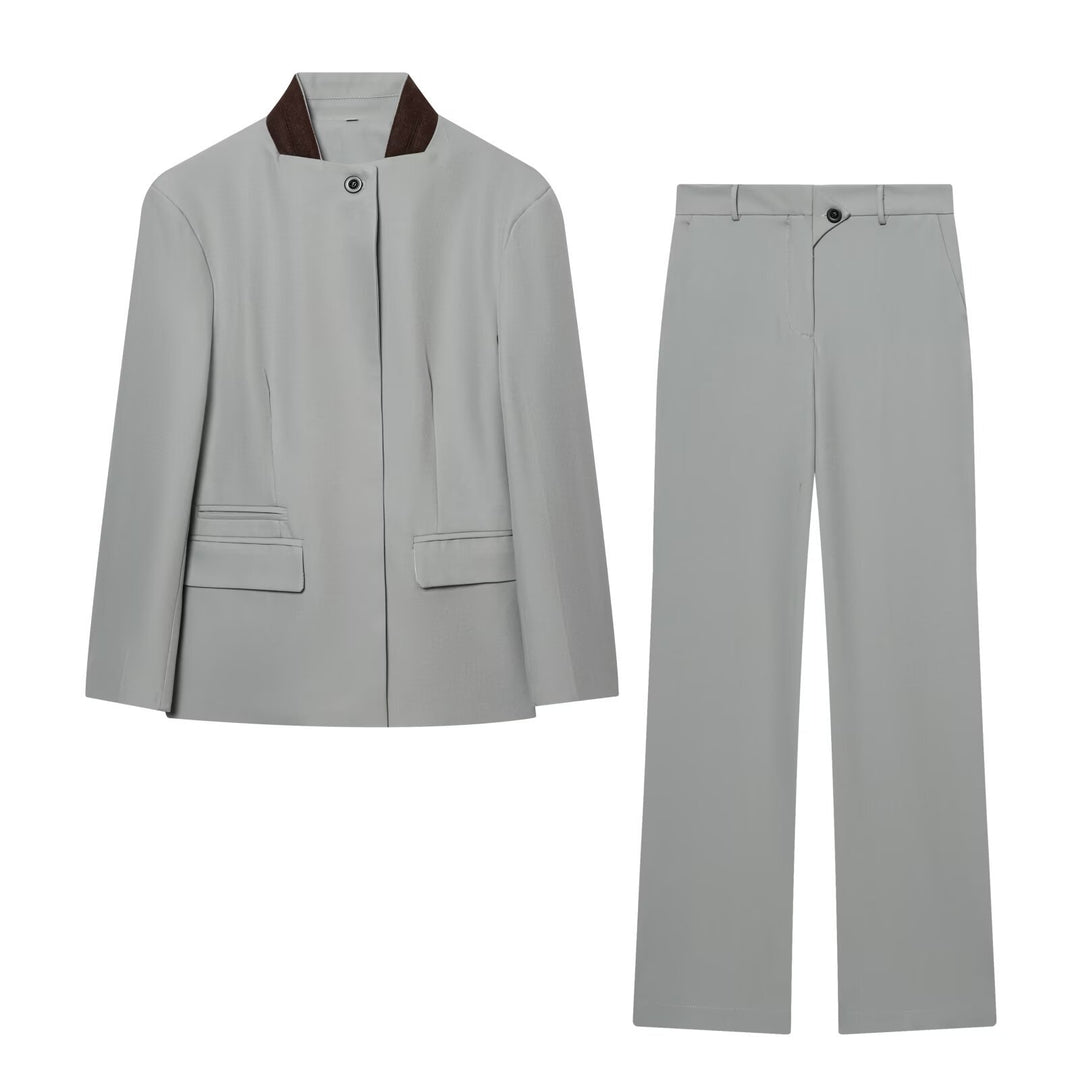 Damen Kurzblazer mit Stehkragen und verdeckter Knopfleiste Nord Taschen