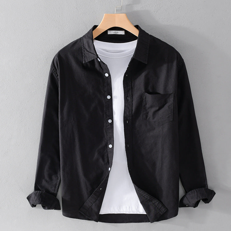 Herren Lässiges Baumwoll-Layering-Overshirt mit Kentkragen, Brusttasche und softem Twill-Finish Nord Taschen