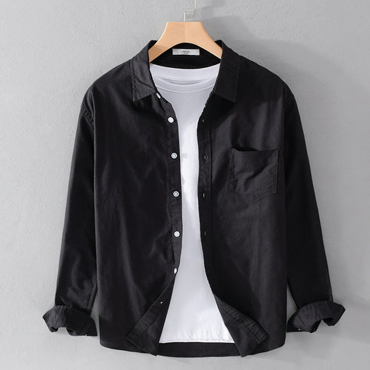 Herren Lässiges Baumwoll-Layering-Overshirt mit Kentkragen, Brusttasche und softem Twill-Finish Nord Taschen