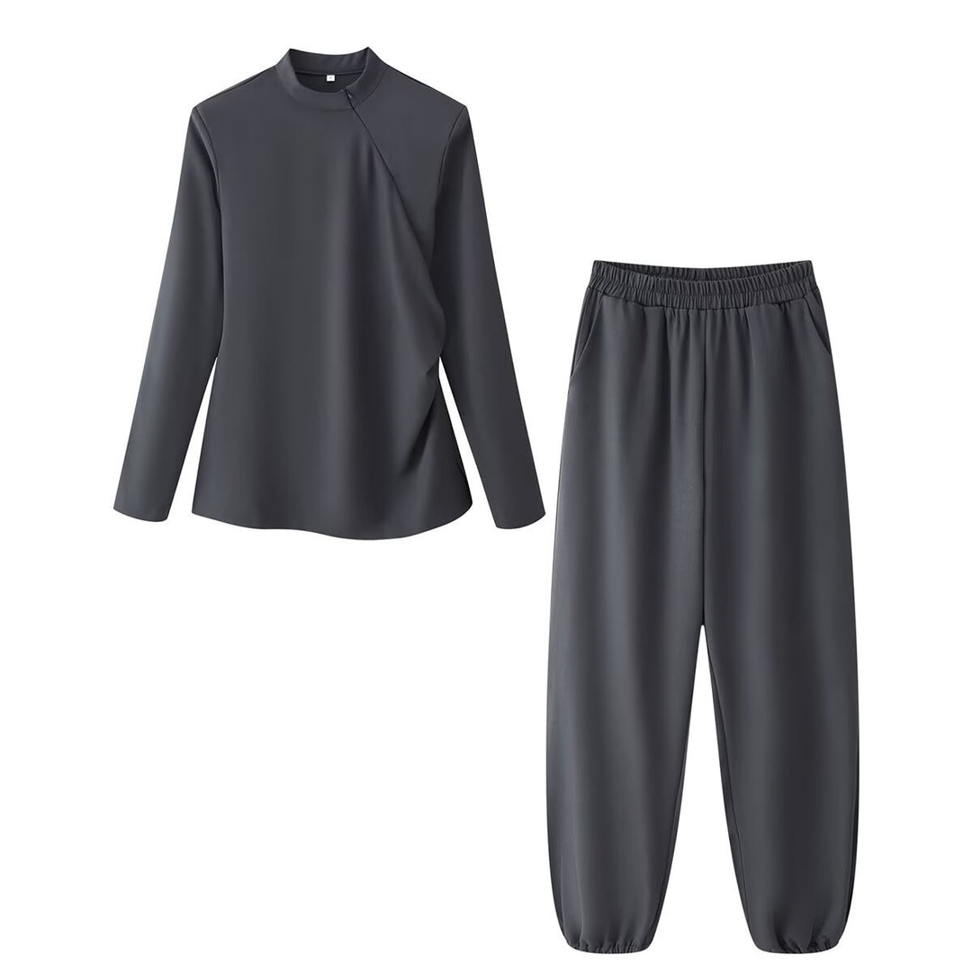 Damen Weite High‑Waist Jogginghose mit elastischem Bund, Eingrifftaschen und gerafften Beinabschlüssen Nord Taschen