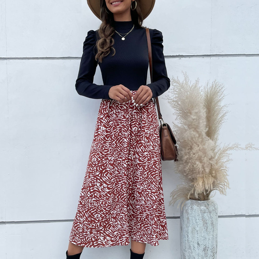 Damen Elegante und verspielte Maxi-Rock mit floralem Muster Nord Taschen