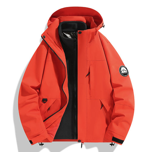 Damen zweilagige Softshell-Outdoorjacke mit herausnehmbarer Fleece-Innenjacke und Kapuze Nord Taschen