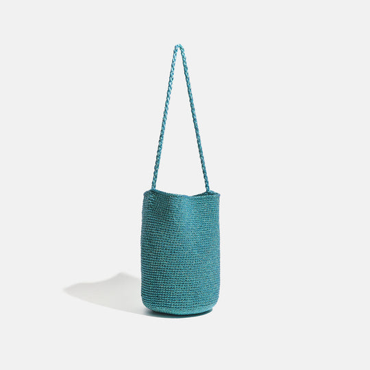 Damen geflochtene Tragetasche mit elegantem Kordelzug Nord Taschen