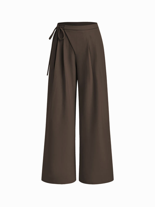 Damen Weite Streifenhose mit Taillengürtel Nord Taschen