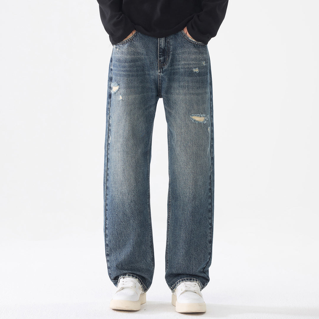 Herren Locker geschnittene Baggy-Jeans aus robustem Denim mit Distressed-Details Nord Taschen