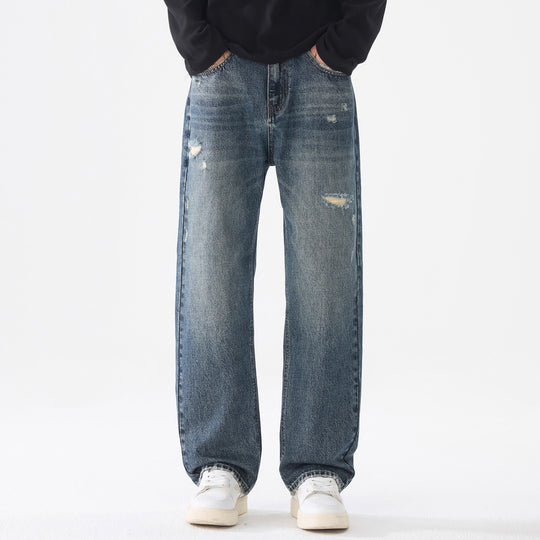 Herren Locker geschnittene Baggy-Jeans aus robustem Denim mit Distressed-Details Nord Taschen