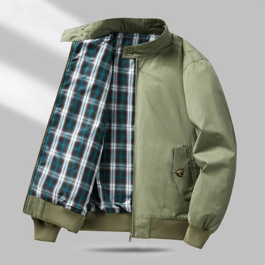 Herren Leichte Übergangsjacke mit Karo-Innenfutter Nord Taschen